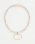 Chicos Goldtone Glass Gem Pendant Cord Necklace - GOLD