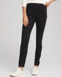 Chicos Zenergy® Double-Knit Contrast Ankle Pants - BLACK