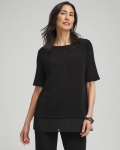 Chicos Travelers™ Chiffon Hem Top - TRAVELERS BLACK Chicos Travelers™ Chiffon Hem Top - TRAVELERS BLACK