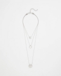 Chicos Silver Triple Pendant Necklace - SILVER