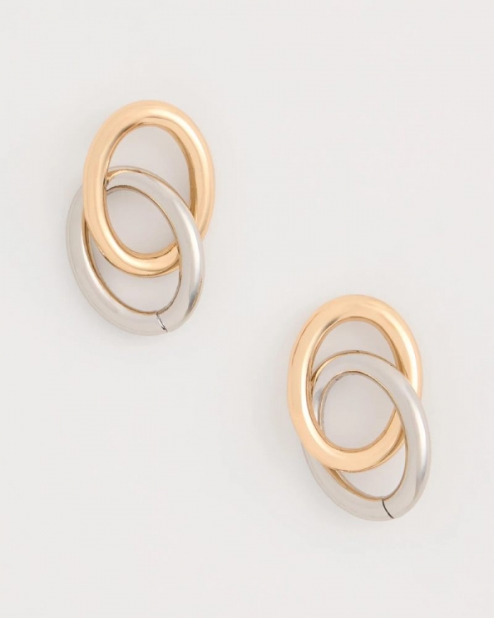 Chicos Mixed-Metal Link Earrings - MIXED METALS