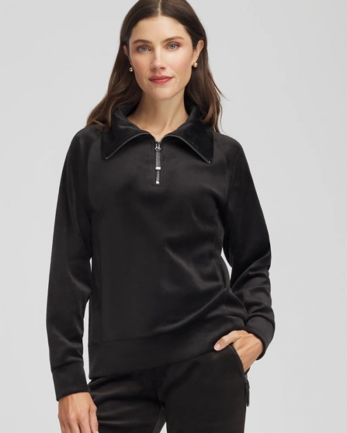 Chicos Zenergy® Velour Pullover - BLACK