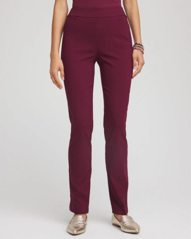 Chicos Brigitte™ Slim Pull-On Pants - DEEP CHIANTI
