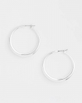 Chicos Cassie Silver-Tone Hoop Earrings - SILVER