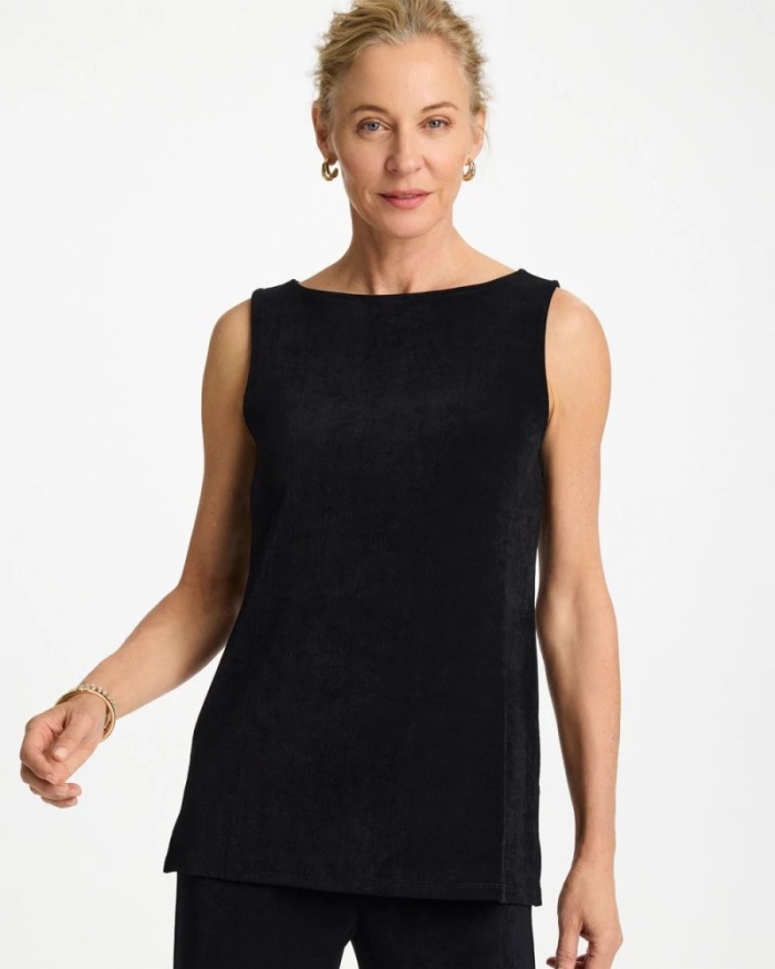Chicos Travelers™ Classic Side-Slit Tank - TRAVELERS BLACK