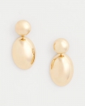 Chicos Gold Oval Drop Earrings - GOLD