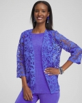 Chicos Travelers™ Collection Lace Jacket - PURPLE NIGHTSHADE