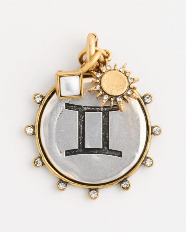 Chicos Gemini Zodiac Charm Pendant - MIXED METALS