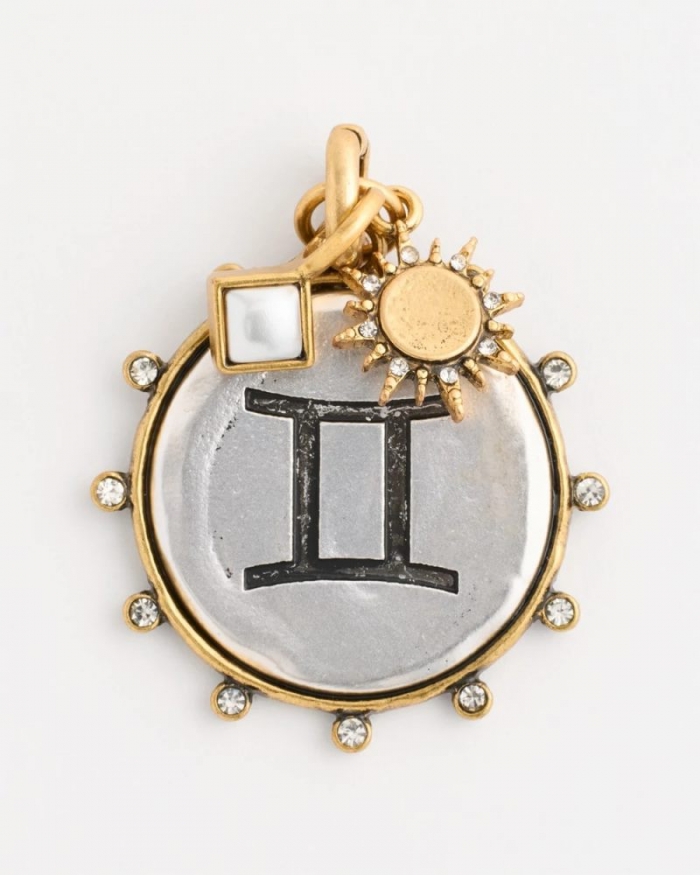 Chicos Gemini Zodiac Charm Pendant - MIXED METALS
