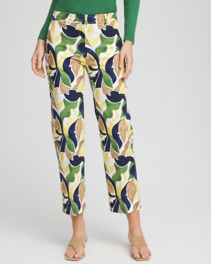 Chicos Emme Straight Mod Cropped Pants - ALABASTER