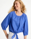 Chicos Tie-Front Top - AMPARO BLUE Chicos Tie-Front Top - AMPARO BLUE