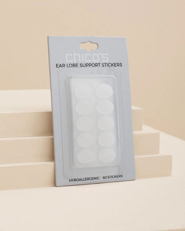 Chicos Ear Lobe Support Stickers - WHITE Chicos Ear Lobe Support Stickers - WHITE