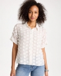 Chicos 3D Floral Chiffon Camp Shirt - ALABASTER Chicos 3D Floral Chiffon Camp Shirt - ALABASTER
