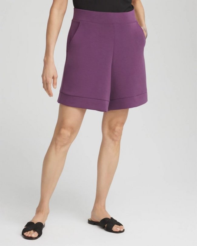 Chicos Zenergy® Pull-On Shorts - WASHED GRAPE