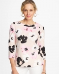 Chicos Printed Pima 3/4 Sleeve Tee - SWEET BLOSSOM Chicos Printed Pima 3/4 Sleeve Tee - SWEET BLOSSOM