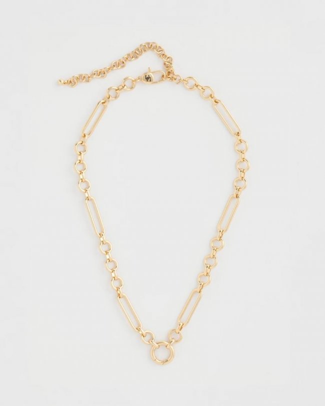 Chicos Shiny Goldtone Novelty Charm Necklace - GOLD