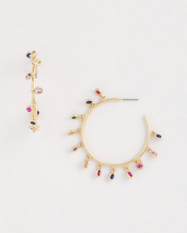 Chicos Multi-Color Hoop Earrings - MULTI