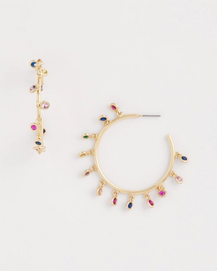 Chicos Multi-Color Hoop Earrings - MULTI