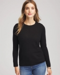 Chicos Crewneck Cashmere Pullover Sweater - BLACK Chicos Crewneck Cashmere Pullover Sweater - BLACK