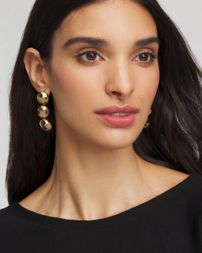 Chicos No Droop® Golden Tortoise Linear Drop Earrings - BROWN