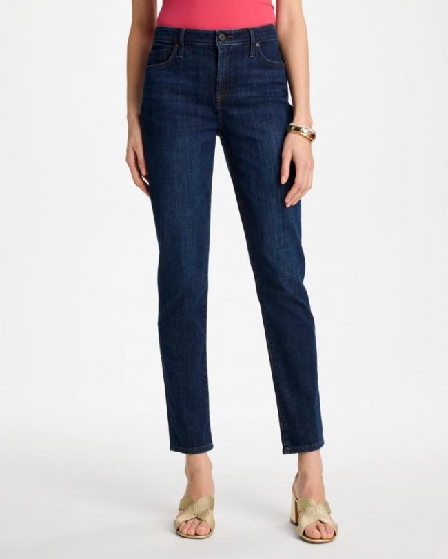 Chicos Girlfriend Slim Ankle Jeans - DARK SAPPHIRE INDIGO