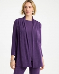 Chicos Travelers™ Pleat Front Knit Jacket - RICH AMETHYST