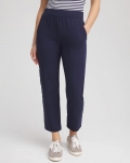 Chicos Zenergy® French Terry & Chambray Tapered Pants - PASSPORT BLUE Chicos Zenergy® French Terry & Chambray Tapered Pants - PASSPORT BLUE