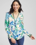 Chicos V-Neck Printed Pullover - ECRU