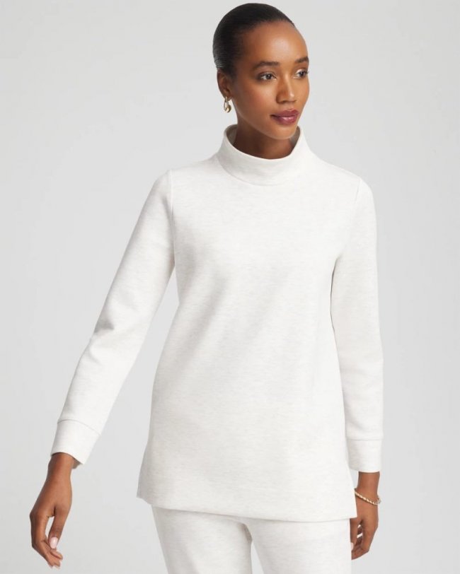 Chicos Zenergy® Mockneck Tunic - ECRU