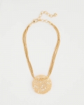 Chicos Sea Foam Medallion Pendant Necklace - GOLD Chicos Sea Foam Medallion Pendant Necklace - GOLD