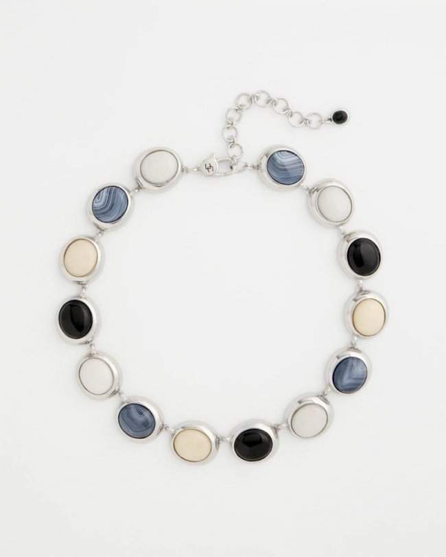 Chicos Short Polka Dot Collar - NEUTRAL