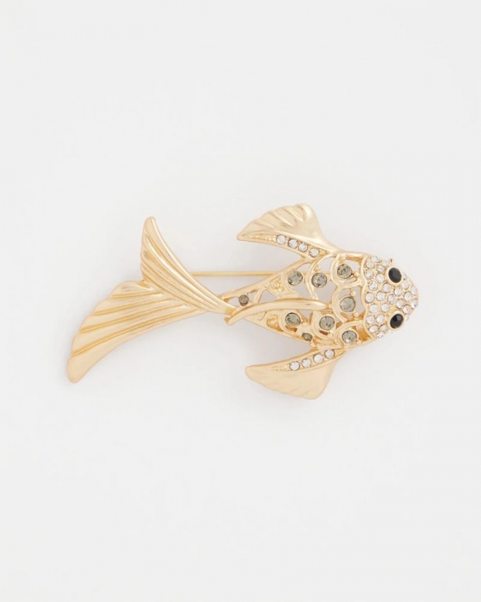 Chicos Koi Fish Brooch - GOLD