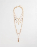 Chicos Convertible Pink & Gold Beaded Necklace - PINK Chicos Convertible Pink & Gold Beaded Necklace - PINK