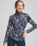 Chicos Zenergy® UPF Zip-Front Pullover - TEAL SHADOW