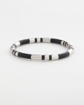 Chicos Black Enamel Hinge Bangle - BLACK