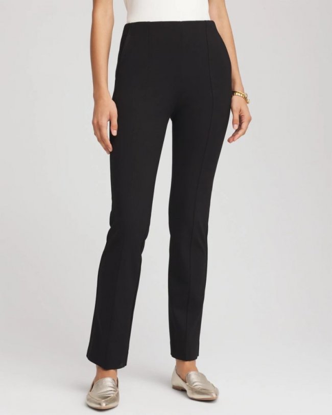Chicos Juliet Straight Ankle Pants - BLACK