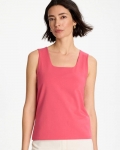 Chicos Contour Cotton™ Square Neck Tank - HOT HONEYSUCKLE Chicos Contour Cotton™ Square Neck Tank - HOT HONEYSUCKLE
