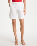 Chicos Emme Fly Front Sateen Shorts - ALABASTER Chicos Emme Fly Front Sateen Shorts - ALABASTER