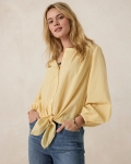 Chicos Tie-Front Top - GOLDEN HAZE