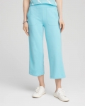 Chicos Zenergy® French Terry Gauze-Inset Cropped Pants - PARADISO BLUE