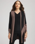 Chicos Travelers™ Collection Colorblock Cardigan - DEEP TAUPE Chicos Travelers™ Collection Colorblock Cardigan - DEEP TAUPE