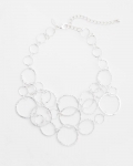 Chicos Short Silvertone Multi-Strand Link Necklace - SILVER