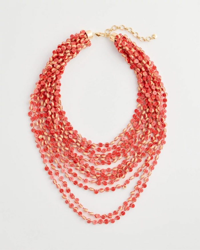 Chicos Coral Multi-Strand Necklace - CORAL
