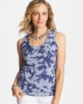Chicos Ella Floral Scoopneck Tank - BLUE Chicos Ella Floral Scoopneck Tank - BLUE