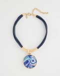 Chicos Handpainted Corded Pendant Necklace