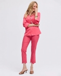 Chicos Embroidered Brigitte™ Slim Crop Pant - HOT HONEYSUCKLE