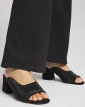 Chicos Violet Bejeweled Microsuede Mules - BLACK