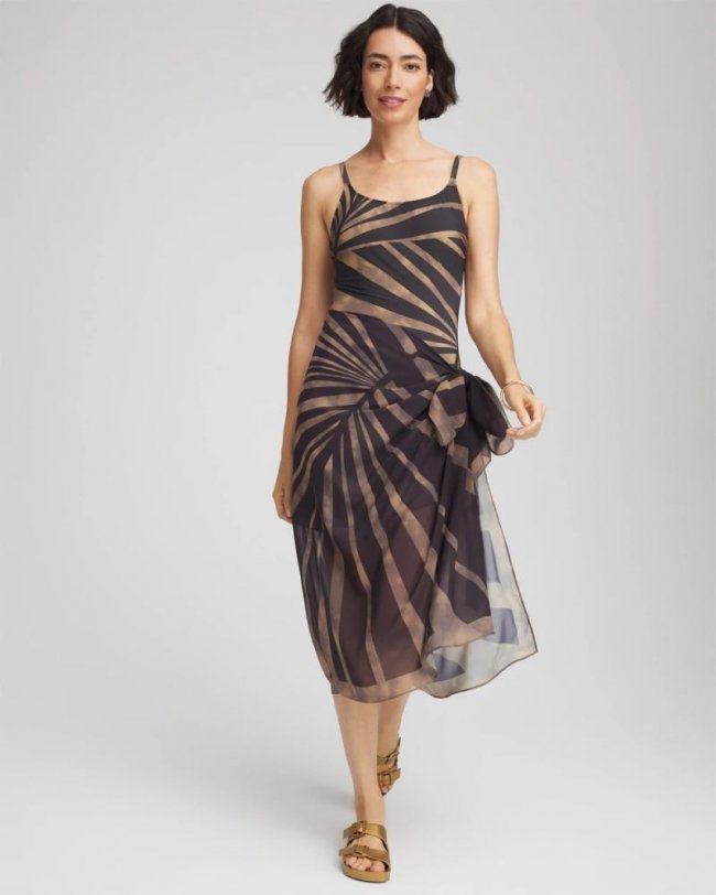 Chicos Gottex Desert Queen Pareo - BLACK/BROWN