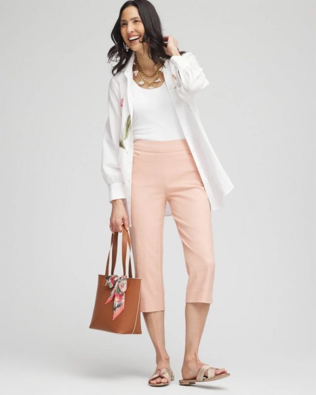 Chicos Brigitte™ Cross Dye Capri Pants - MELON MAMBO