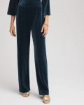 Chicos Travelers™ Velvet No Tummy Pants - TEAL SHADOW